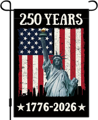 250 Years American Garden Flag Rustic Vertical Double Sided 12×18 Inch 250Th Ann