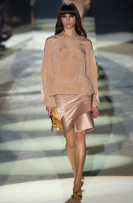 Gucci 2004 s/s by Tom Ford Runway Beige Nude Asymmetrical Skirt
