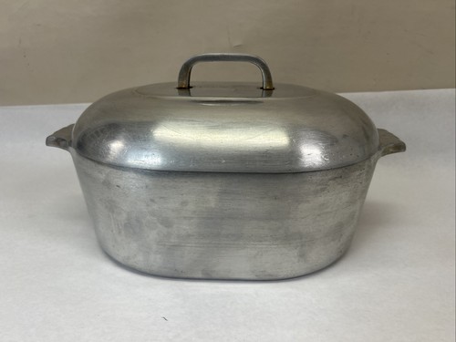 Wagner Ware Magnalite 8 qt Oval Dutch Oven Bräter mit Deckel & Untersetzer 4265-M Vintage