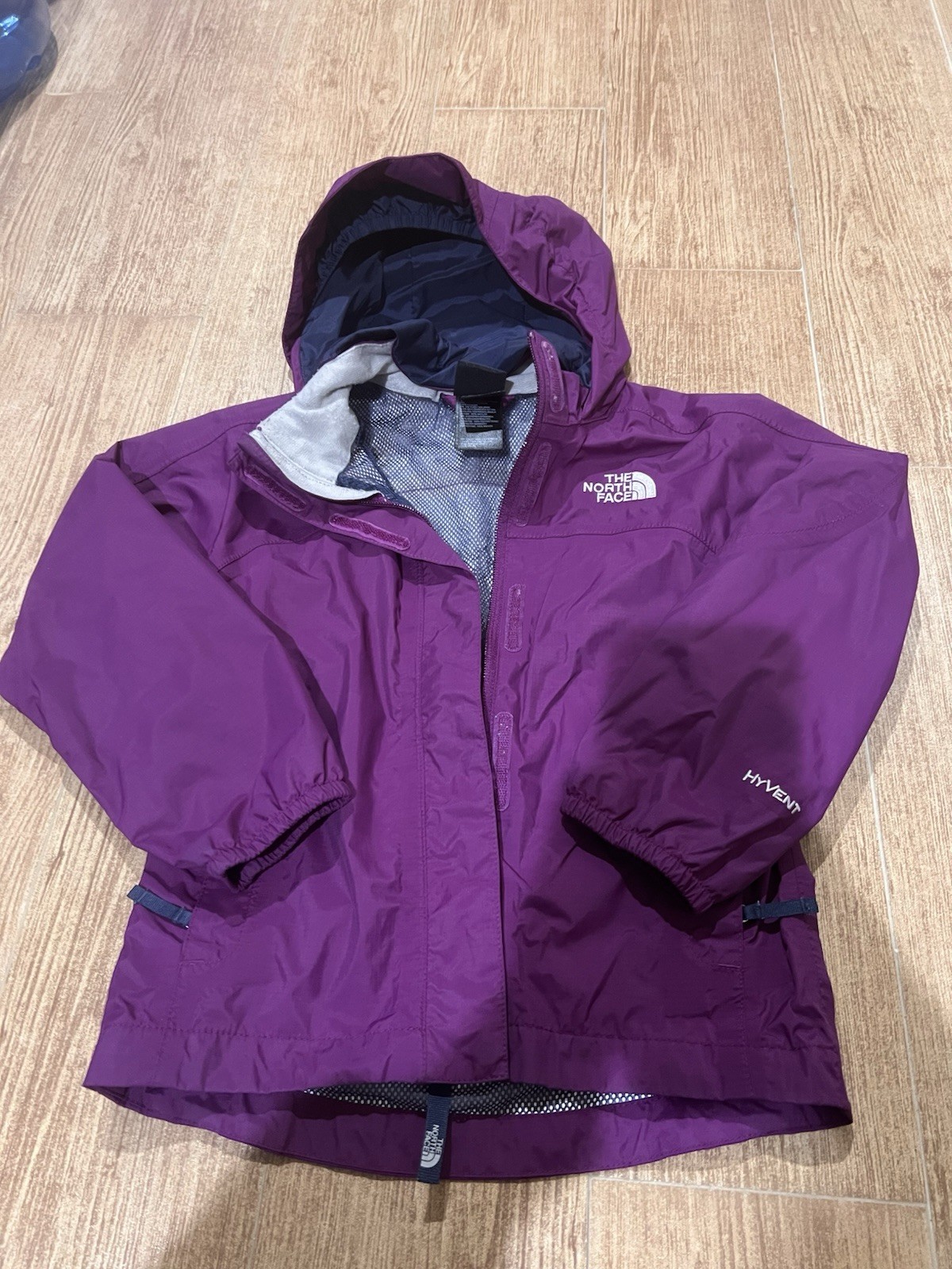 The North Face Girl's Hooded Windbreaker Jacket Purple Sz 5 