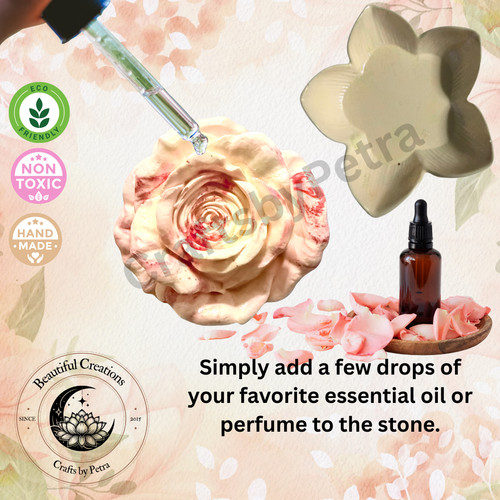 Handmade Aroma Stone Diffuser, Eco Resin Floral Accent, Home Fragrance