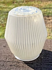 Vintage RETRO White Ribbed Glass Round Ball Light Globe Ceiling Light