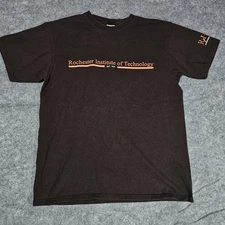 RIT Rochester Institute of Technology Graphic T Shirt Adult L Brown 100% Cotton