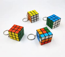 2pc Retro Keyring Key Chain Plastic Rubix Cube Rubiks