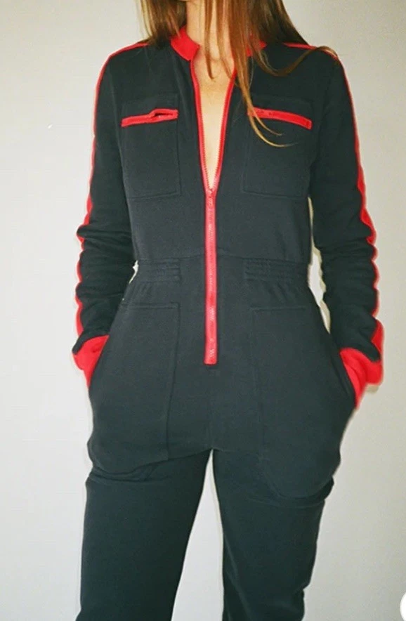 LF Markey (Talla 0) Traje de Caldera Azul Rojo Bolsillos Ropa de Trabajo Invierno Esquí Foto 2 de 4