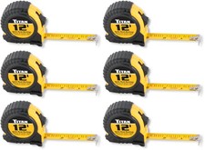 10912 6-Piece 12-Foot Tape Measure Bulk Set with Easy-Read Standard Markings ..