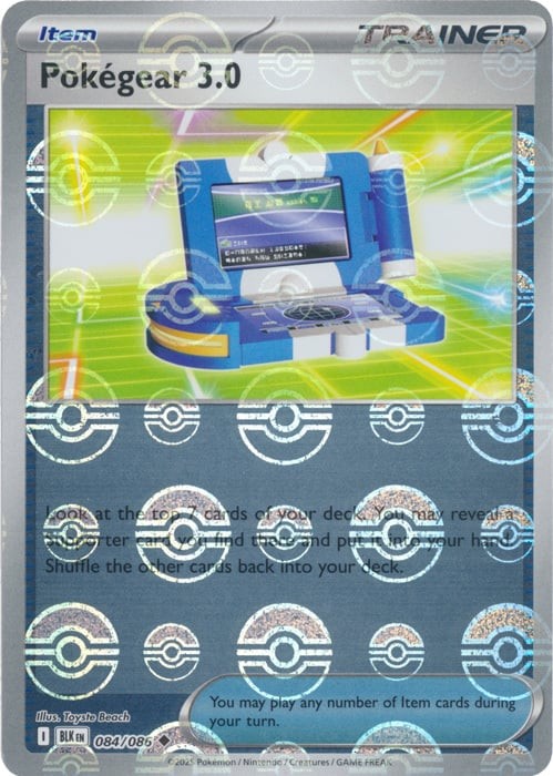 Pokemon Pokegear 3.0 (84/329) Black Bolt NM REVERSE HOLO- Poke Ball Pattern