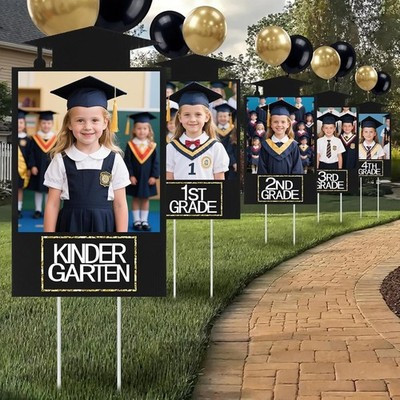 2026 Graduation Decorations  K 12 Photo Display Yard Signs with Stakes, Schoo
