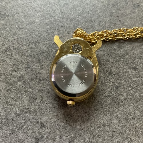 Vtg Collezio Lady Bug Pendant Necklace Watch Women 24mm Gold Tone with Chain B-P - Picture 7 of 7