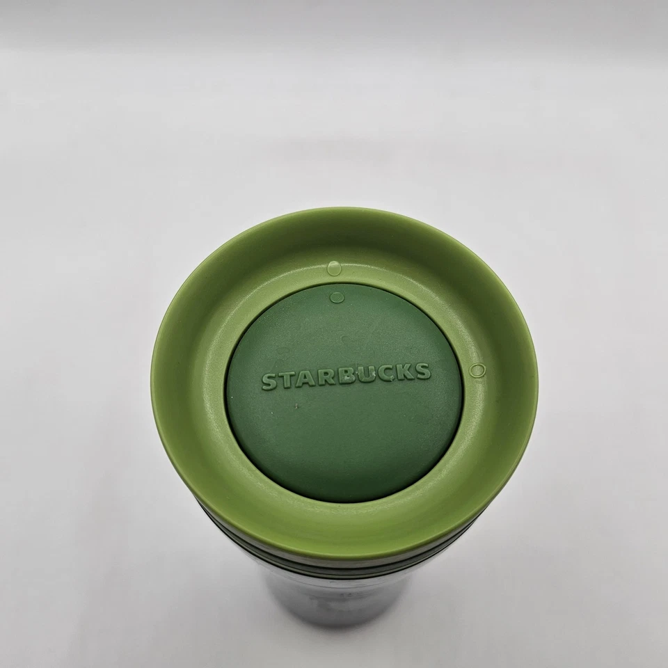 Lote de 3 vasos de viaje Starbucks de acero inoxidable rojo floral verde juego de tapas de reciclaje Foto 3 de 4