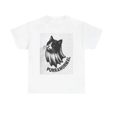 Paranormal T Shirt Funny Cat Graphic Kittens Humor Unisex Heavy Cotton Tee