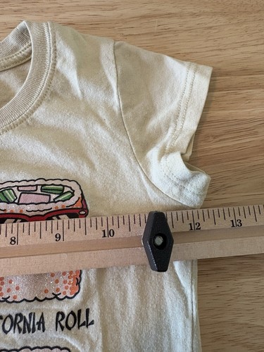 FRZ Girls Size 6-6X Yellow Sushi Roll Cotton Top - Picture 6 of 7