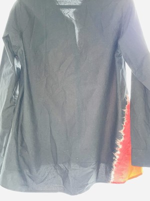 SUZUSAN SZ S 052-693-9624 BLACK ORANGE RED SHIBORI TIE DYE BUTTON