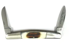 Frost Cutlery Japan Made Bone Stag Slim Jim Congress Pocket Knife 3083-Q