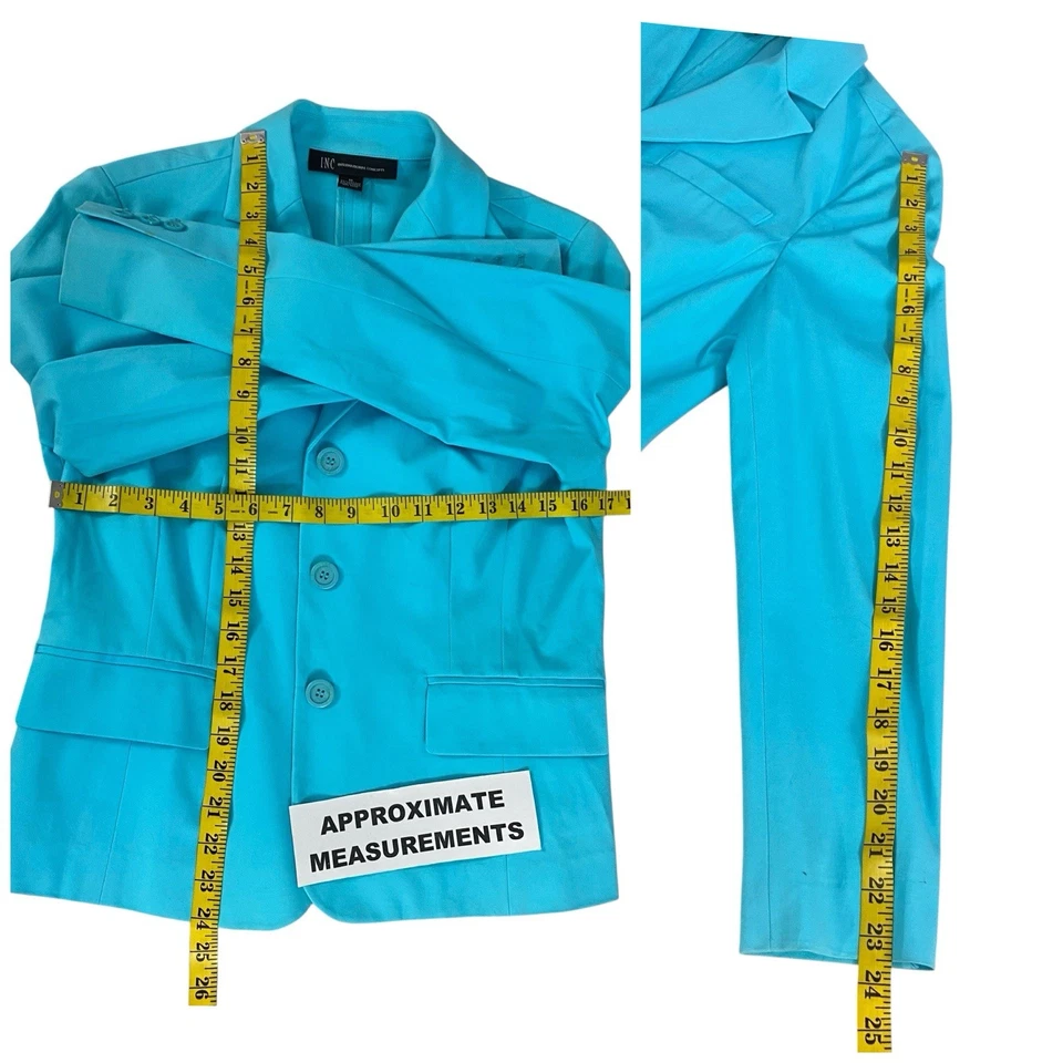 INC Blazer женщин Sz средний синий куртка Officecore Corpcore карьера зал заседаний - Изображение 3 из 4