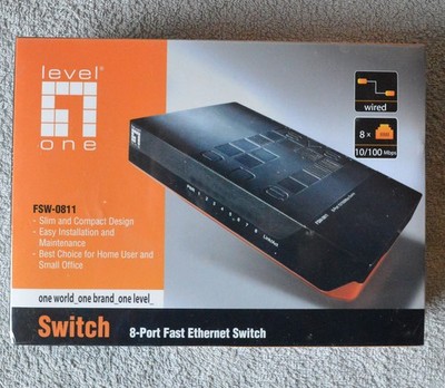 Level One FSW-0811 8-Port Fast Ethernet Switch 10/100 Mbit OVP neu verschweisst