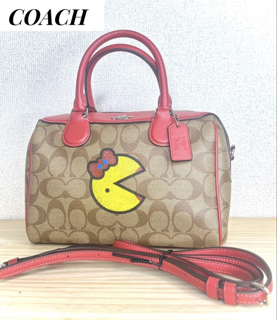 Coach Bennett Shoulder Bag Beige Leather 2Way Near /Used