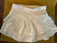 Athleta Girl White Athletic Skort M Stretch Elastic Waist Tennis Golf