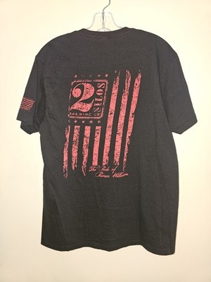 2 Silos Brewing Company Virginia Large Mens Black Double-sided Graphic Logo Tee