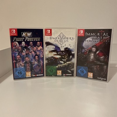 3x Nintendo Switch Spiele Sammlung Immortal Realms Darksiders AEW Fight Forever