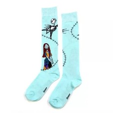 Disney Nightmare Before Christmas Socks Womens 4-10 Blue Knee High Jack Sally