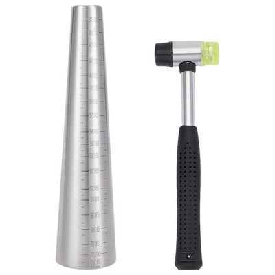 Bracelet Mandrel Sizer Set Including Iron Hammer Stainless Steel round Graduated