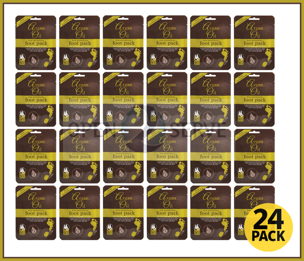 24 Sets - Argan Oil Deep Moisturising Foot Pack With Moroccan Argan Oil Extract