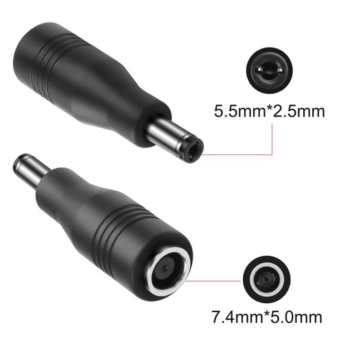 DC 7.4mm x 5.0mm a 5.5mm x 2.5mm Convertitore di Alimentazione Caricabatteria Adattatore Spina... - Foto 2 di 7