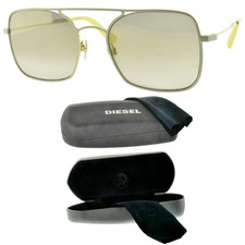 NEW  DIESEL DL 0302 24C 54-19-150 White Aviator Full Rim Womens Sunglasses