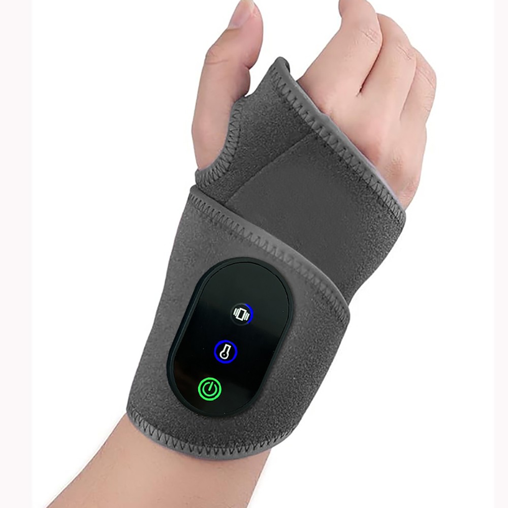2x Cordeless Vibration Wrist Brace Infrared Compress Therapy Hand Massage Hot