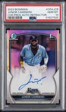 2023 BOWMAN CHROME PRSPCT AUTOS REFRACTOR JUNIOR CAMINERO 215/499 PSA 10 AUTO