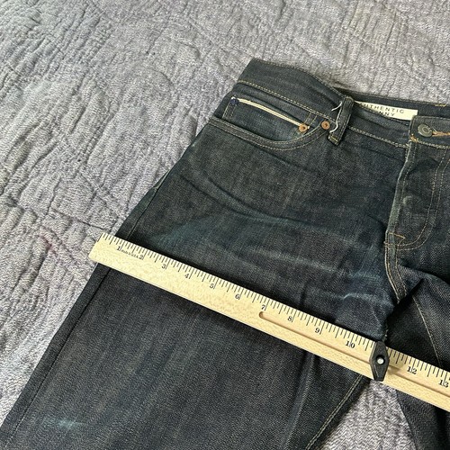 Gap 1969 Men’s Japanese Selvedge Denim Straight Button Fly Dark Wash Jeans 32x32 - Picture 12 of 16