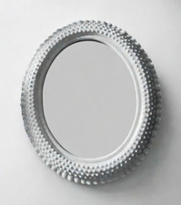 Vintage 70s Burwood MADE USA White Faux milk glass Ruffled Edge Hobnail 18" x 15