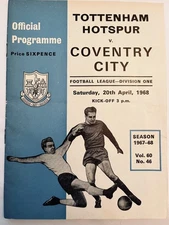 Tottenham Hotspur v Coventry City Programme 20 April 1968 | 1967/68 Season