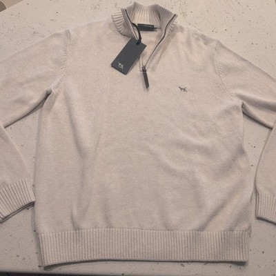 Rodd & Gunn Men s 1/4 Zip Ivory Sweater - Medium - NWT