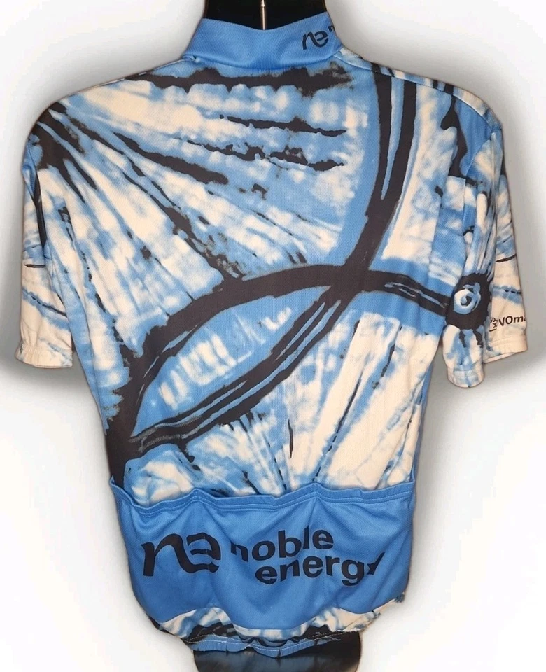 Camiseta deportiva de ciclismo oficial marca VOmax para hombre azul Noble Energy 1/4 cremallera talla grande Foto 2 de 3