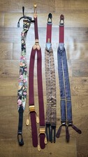 Trafalgar Suspenders Braces Floral, Paisley, Wool, Leather Lot Of 4