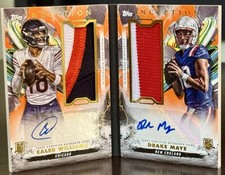 2024 Topps Inception Caleb Williams & Drake Maye Dual Rookie Relic Auto Book /15
