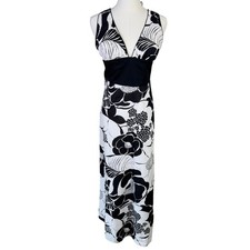 White House Black Market Halter Maxi Floral Dress US Women's 6