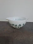 Pyrex Clover Small Bowl Vintage Retro White Green Leaf Pattern