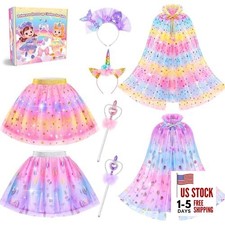 Princess Dress Up Clothes for Little Girls 3 4 5 6, Kids Princess Capes Tutu