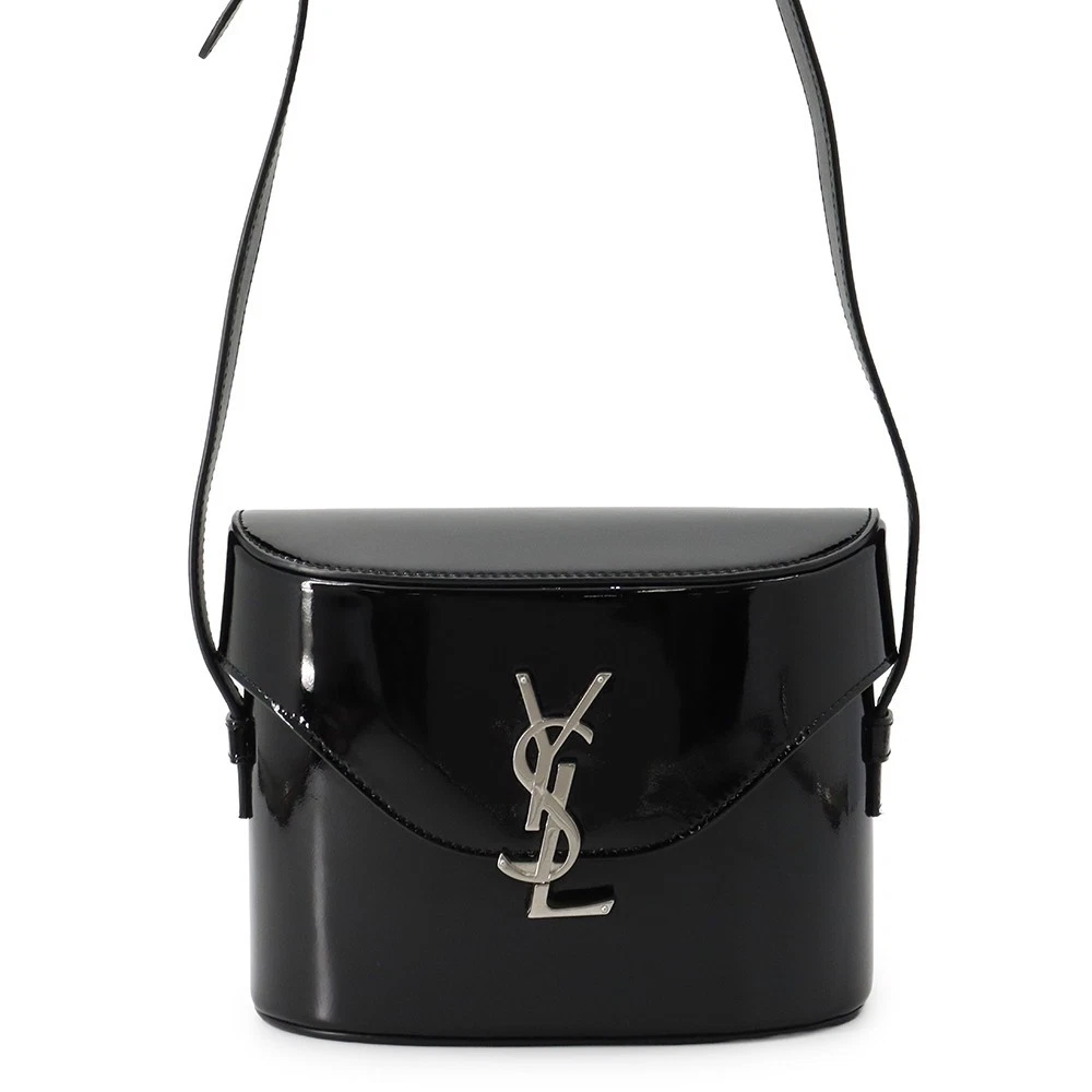 Saint Laurent — SAINT LAURENT PARIS June Shoulder Bag Patent Leather Black 713700AAAWT1000