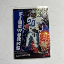 Panini 2025 Prizm Black Fireworks Blue Prizm /199 Barry Sanders Detroit Lions