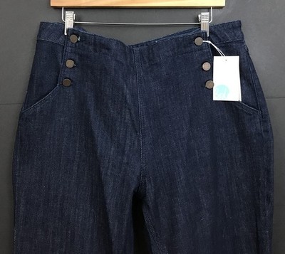 NWT Boden Southampton Sailor Jeans Dark Wash Denim Wide-Leg Size US 14