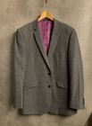 Taylor & Wright Anzug Sakko Herren Gr. 40" Regular Grau Kariert Blazer Wollmix