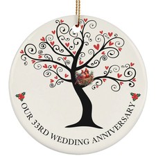 Cardinal Couple Love 33 Years Ornament 33rd Wedding Anniversary Christmas Gift