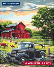 Paint by Numbers Kit for Adults - Farm DIY Adult Paint by Number Kits Natural