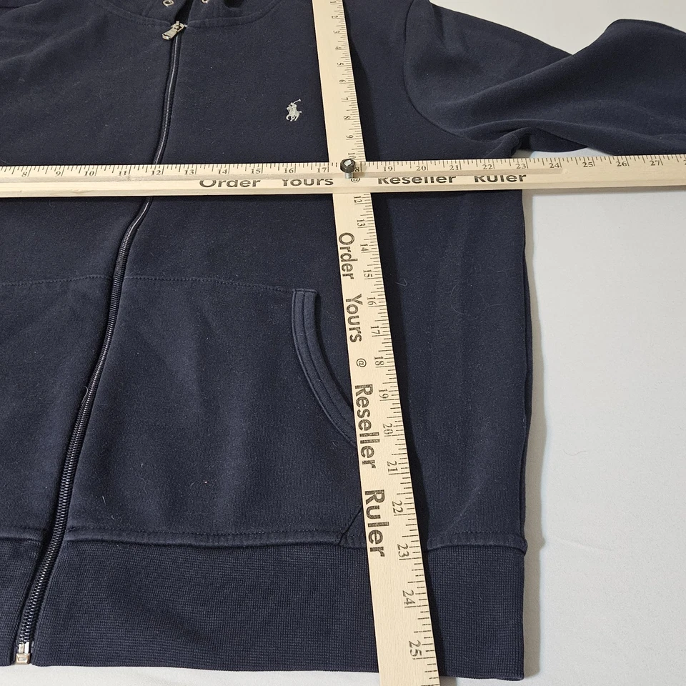 Polo Ralph Lauren Navy Blue FULL ZIP Hoodie Sweatshirt Sz XL Women's EUC - Image 3 of 4