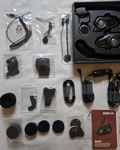 Sistema de comunicación Bluetooth para motocicleta Sena 30K HD con intercomunicador de malla paquete doble - Imagen 7 de 8