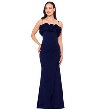 XSCAPE Womens Ruffled Sleeveless Gown Dress
